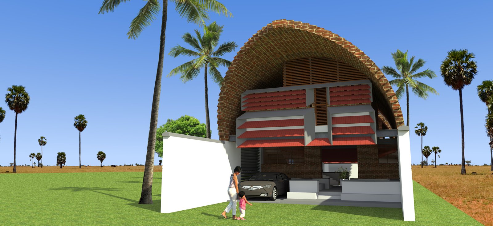 house between vaults